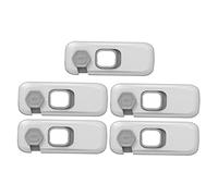 Gogogmee 5pcs Brown Abs Safety Latch for Kids with Secure Hold and Self-Adhesive Feature, Multi-Purpose Lock for Drawer and Cupboard, for Home Safety Protection