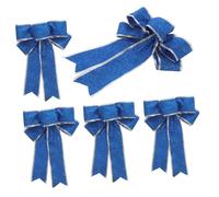 Gogogmee 5pcs Christmas Bow Christmas Outdoor Decor Xmas Ornaments Garlands Ribbon Presents Outdoor Decor Decoration Organza Ribbon Ornaments for Crafts Blue