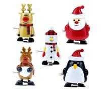 Gogogmee 5Pcs Christmas Wind Up Snowman Santa Reindeer Penguin Clockwork Walking for Xmas Party Gifts and Stocking Stuffers