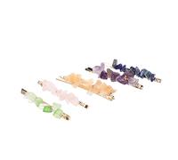 Gogogmee 5pcs Colorful Gemstone Bobby Pins Rhinestones Hair Clips for Women Includes Amethyst Lapis Rose Quartz Beige Green Jadeite for Creative Hairstyles and Special Occasions