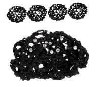 Gogogmee 5pcs Crystal Tiara Hair Net for Women Wedding Hair Accessories Net Bun Cover Nurse Bun Ballet Decorations