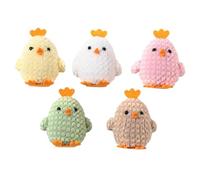 Gogogmee 5pcs Easter Chick Decorations Set, Mini Plush Chick Figures in Yellow, White, Pink, Green, Brown for Easter Basket Stuffers, Party Favors, and Spring Home Decor
