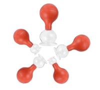 Gogogmee 5pcs Glass and Silicone Facial Cupping with Rubber Heads for Vacuum Therapy Detachable Design for Easy Cleaning Suitable for Body and Face Massage Traditional Chinese Health Care