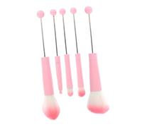 Gogogmee 5pcs Makeup Brush Metal Handle Soft Bristles Detachable Beads for Foundation Blush