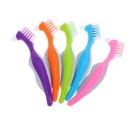 Gogogmee 5pcs Portable Denture Cleaning Kit Soft Bristle Toothbrush for Elderly Dental Brush for False Teeth Travel Toothbrush and Toothpaste