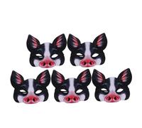 Gogogmee 5pcs Realistic Half Face Pig Masks for Halloween Carnival Adults Breathable Costume Party Masquerade Animal Head Masks with Digital Print