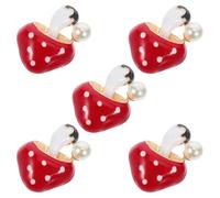 Gogogmee 5Pcs Red Mushroom Car Air Vent Charms Cute Alloy Car Vent Clips Accessories DIY Decoration