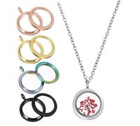 Gogogmee 5pcs Round Photo Locket Pendants Memory Charms for Jewelry Making Versatile Craft Accessories White Black Gold Rose Gold Easy Open Design Durable