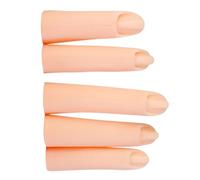 Gogogmee 5pcs Silicone Training Practice Finger Models for Nail Art Reusable Lightweight Simulation Fingers Manicure Practice for Beginners and Salon Artists