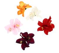 Gogogmee 5pcs Simulated Orchid Hair Clip Petal Faux Orchid Flower Clips for Women