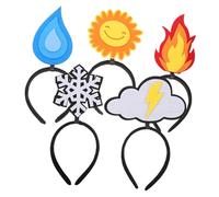 Gogogmee 5pcs Soft Felt Funny Flame Headband Snowflake Hairband for Holiday Birthday Party Cloud Sun Drop Decorations