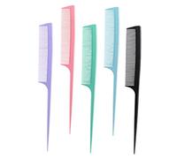 Gogogmee 5pcs Thick Tailed Combs for Hair Styling and Detangling Suitable for Hair Types for Home and Salon Use