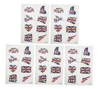 Gogogmee 5sets Portable Face Stickers Temporary Soccer-themed National Flag Stickers for Fans for Events and Parties Washable Assorted Designs for Every Occasion