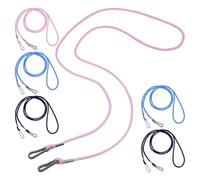 Gogogmee 6 Pcs Anti-Lost Glove Straps with Mitten Clips, Nylon Lanyard Strings for, Portable Gloves Rope Set in Navy Blue and Pink for Outdoor Use