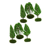 Gogogmee 6 pcs Miniature Model Street Trees for DIY Scenery Lightweight Plastic Landscape Trees for Train Railways Architecture Diorama Micro Garden Decoration