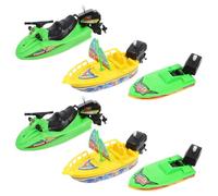 Gogogmee 6 Pcs Plastic Bath Boat for Includes Sailboats Speedboats Motorboats with Movable Pull-button Design Safe Non-toxic Material for Bath Fun and Imaginative Play