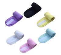Gogogmee 6 Pcs Spa Headband for Women Facial Hair Wraps for Makeup Face Wash Elastic Sweat Towel Bands Yellow Black White Pink for Yoga Skincare