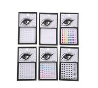 Gogogmee 6 Sheets DIY Nail Art Gems Stickers, Multi-Color Acrylic Rhinestones for Eyes and Face Makeup, Self-Adhesive Body Jewels Set for Festival, Party, and Carnival Decoration