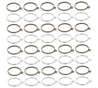 Gogogmee 60 Pcs Open Bezel Pendants for Resin Jewelry Making Round Hollow Frame Charms in Vintage Blue and Bright Silver Alloy Material with Protective Borders DIY Craft Supplies for