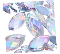 Gogogmee 600pcs Marquise Ab Crystal Rhinestones Flatback Acrylic Gems Nonfading Sparkling Embellishments for DIY Nail Art Phone Case Clothing Crafts with Mixed