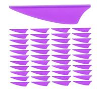 Gogogmee 60pcs Plastic Arrow Vanes Shield Shape Fletching for Archery Target Practice Lightweight Ultralight Arrow Shaft Tail Replacement with High Visibility Purple Vanes for Enhanced