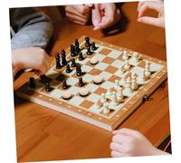 Gogogmee 60pcs Wooden Chess Pieces Checkers Backgammon for Portable Board Game Learning Camping with Black and Natural Wood Colors