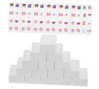 Gogogmee 65pcs Country Flags Mahjong Tiles Educational World Travel Stickers for Adults Plastic Dominoes with International Flag Designs for Cultural Learning and Family Fun