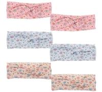 Gogogmee 6pcs Boho Knotted Headband: Cartoon Printed Knotted Headbands Girls Elastic Hair Bands - Non-slip Fabric Hair Accessories For Sports Daily Wear