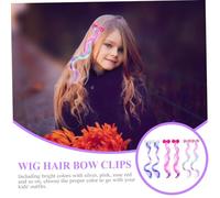 Gogogmee 6pcs Bow-knot Hair Barrettes for Curly Wig Braided Clips Girly Duckbill Hairpins in Silver Pink Rose Red Comfortable and Firm Hold for Parties Weddings Daily Use
