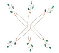 Gogogmee 6pcs Bridal Hairpins Rhinestone Pearl Hair Accessories U-shaped Bobby Pins Lightweight Wedding Hair Clips for Bride Party Prom Night