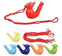 Gogogmee 6pcs Ceramic Water Bird Whistles Colorful Musical Bath for Early Educational Vibrant Design Breath Control Training Random Color