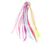 Gogogmee 6pcs Colored Braids Hair Extensions for Women Synthetic Long Ponytail Hairpieces with Elastic Tie Bright Reusable Vibrant Braided Ponytail Accessories for Festivals Parties