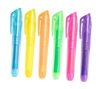 Gogogmee 6Pcs Compact Marking Pens with Stable Supple Tips Vibrant Water Based Pigment Highlighters for Students Journaling Art Portable Pocket Sized Daily Use