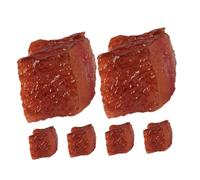 Gogogmee 6pcs Cooked Meat Model Realistic Beef Block Fake Meat Prop for Kitchen Decoration Restaurant Photography Display Simulation Food
