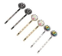 Gogogmee 6pcs Cubic Zirconia Decorative Hair Clips for Women and Stylish Geometric Crystal Pins in Black Gold Silver