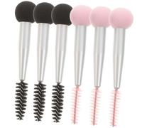 Gogogmee 6pcs Double Head Makeup Sponge Brush Eyebrow Brush Versatile Applicators for Foundation Blush and Mascara Pink Black Sponges for Makeup Lovers