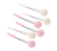 Gogogmee 6pcs Dual-ended Makeup Sponge Applicators for Concealer Eyebrow Pomade and Mascara Application Lightweight Disposable Cosmetic Sponges for Travel White and Pink with Silver Handle