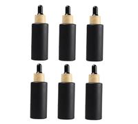 Gogogmee 6pcs Frosted Glass Refillable Dropper Bottles with Black Pipette Caps Travel-friendly Essential Oil and Skincare Vials Elegant Matte Finish for Handmade Blends and Fragrance