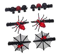 Gogogmee 6pcs Funny Spider Web Hair Clips Halloween Skull Hair Barrettes Rhinestones Skull Clip for Party Decorations