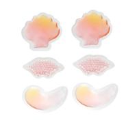 Gogogmee 6pcs Hot-Cold Gel Packs for Face Eye and Lip Therapy Reusable Cold Compress Pads with Soothing Beads for Headache Fever Swelling and Skin Care