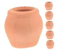 Gogogmee 6pcs Mini Ceramic Planter Pots Small Terracotta Clay Pots for Succulent Plants Indoor Outdoor Nursery Seedlings with Round Elegant Design
