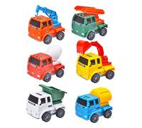 Gogogmee 6PCS Mini Pull Back Vehicle Toy Set for Boys and Girls Colorful Cartoon Plastic Cars Fun Early Education Toys for Boys and Girls for Playtime Random Color