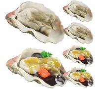 Gogogmee 6Pcs Miniature Oyster Model Realistic Food for Kitchen Decor Photography for DIY Projects Table Settings Lightweight Easy to Use for Seafood Displays