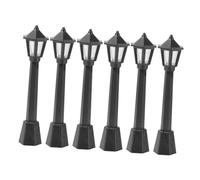 Gogogmee 6pcs Miniature Street Lamp Models Black Micro Landscape Ornaments Mini House Decor for DIY Garden Path and Railway Building Supplies