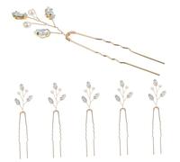 Gogogmee 6pcs Rhinestone Bridal Hairpins Decorative Hair Lightweight U-shaped Bobby Pins for Wedding Bride Accessories Elegant Hair Clips for Women