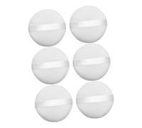 Gogogmee 6PCS Round Plush Powder Puff for Face Makeup Soft Skin-friendly Material Hand-stitched Ribbons Suitable for Loose Powder Foundation Blusher Highlighter Application