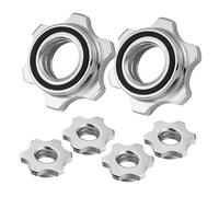 Gogogmee 6pcs Self-locking Dumbbell Nuts Anti-slip Barbell Locking Nut with Double Safety Buckle Fit for Fitness Equipment Bars Easy Installation