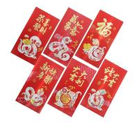 Gogogmee 6pcs Snake Year Red Envelopes with Cartoon Designs Spacious Lucky Money Packets for Chinese Year Weddings Birthdays Versatile Cash and Card Holders