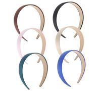 Gogogmee 6pcs Solid Color Women's Headbands Comfortable Hair Bands for Face Washing Party Everyday Use Soft Headdresses Pink Khaki Dark Green Black Blue Brown