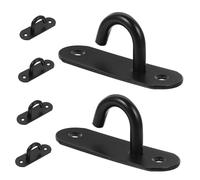 Gogogmee 6pcs Stainless Steel Wall Anchor Hooks for Resistance Bands Heavy Duty Rustproof Mounts for Strength Training Yoga Strap Fixing Compatible with Various Band Easy Installation Black